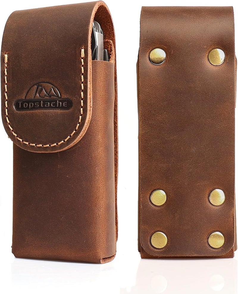 topstache Leather Multitool Sheath - Multitool Holster for Belt - Belt Loop Multitool Pouch - Magnetic Closure Tool Pouch Case, - Image 1